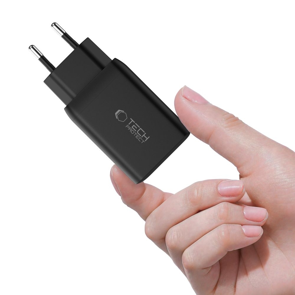 Tech-Protect NC45W-GAN 2 portos töltő PD45W - fekete