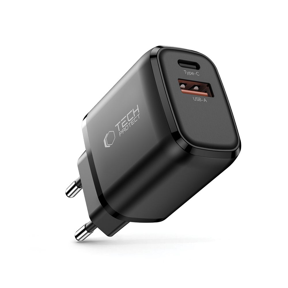 Tech-Protect NCA20 2 portos PD 20W/QC3.0 töltő - fekete
