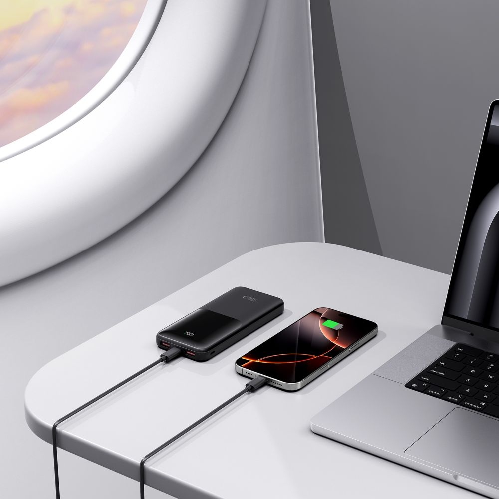 Tech-Protect PB01 powerbank 10000mAh 22,5W - fekete színben