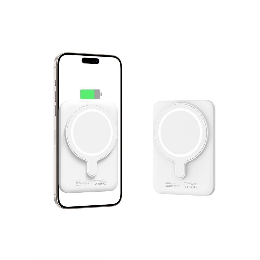 Tech-Protect PB10 LifeMag MagSafe Powerbank 5000 mAh 15W - fehér színben