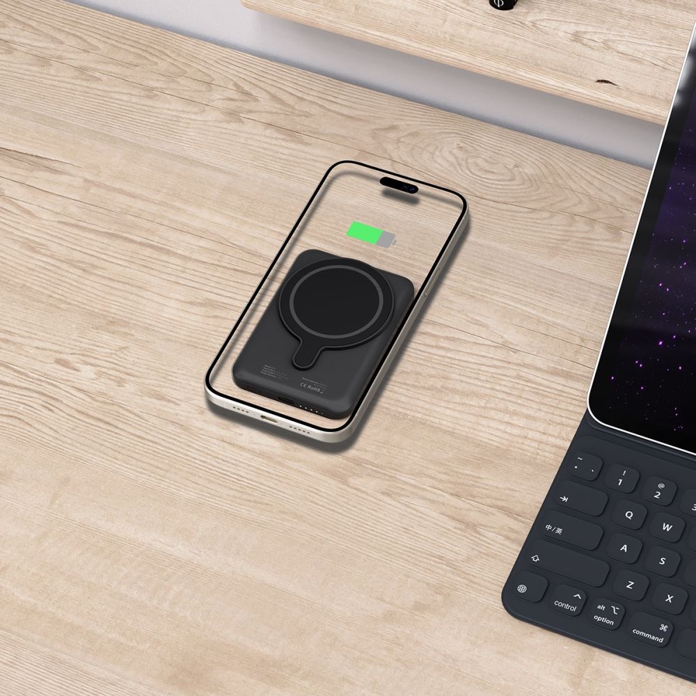 Tech-Protect PB10 LifeMag MagSafe Powerbank 5000 mAh 15W - fekete színben