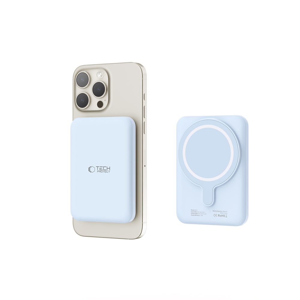 Tech-Protect PB10 LifeMag MagSafe Powerbank 5000 mAh 15W - kék színben