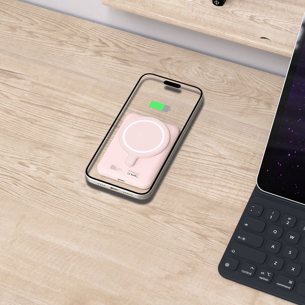 Tech-Protect PB10 LifeMag MagSafe Powerbank 5000 mAh 15W - rózsaszínű