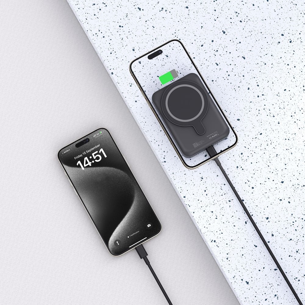 Tech-Protect PB11 LifeMag MagSafe Powerbank 10000 mAh 15W - fekete színben