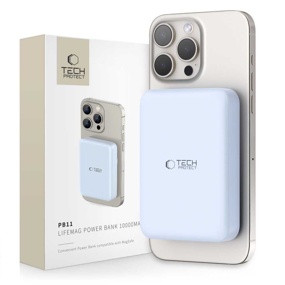 Tech-Protect PB11 LifeMag MagSafe Powerbank 10000 mAh 15W - kék
