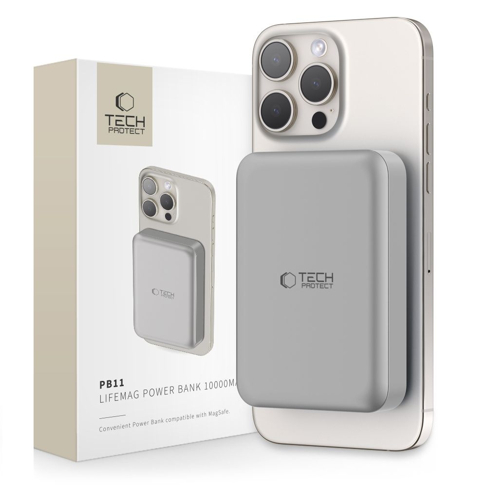 Tech-Protect PB11 LifeMag MagSafe Powerbank 10000 mAh 15W - titánium