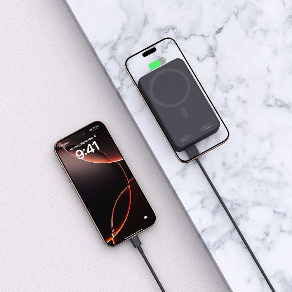 Tech-Protect PB12 LifeMag MagSafe Powerbank 20000 mAh 15W - fekete színben