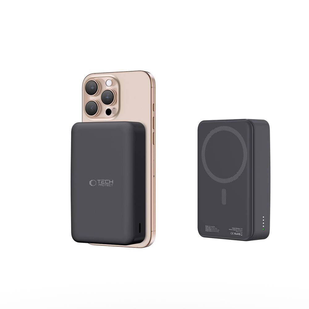 Tech-Protect PB12 LifeMag MagSafe Powerbank 20000 mAh 15W - fekete színben