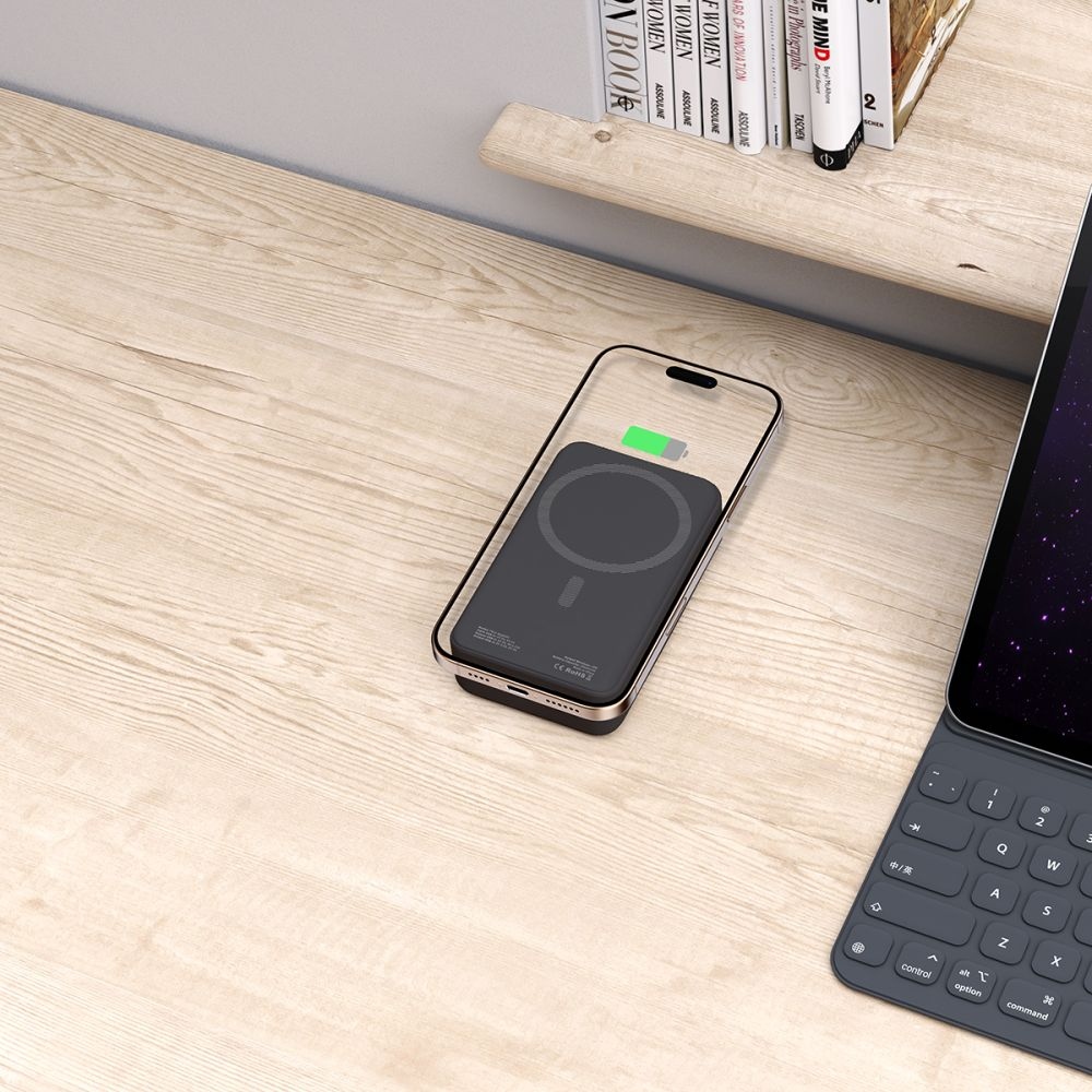 Tech-Protect PB12 LifeMag MagSafe Powerbank 20000 mAh 15W - fekete színben