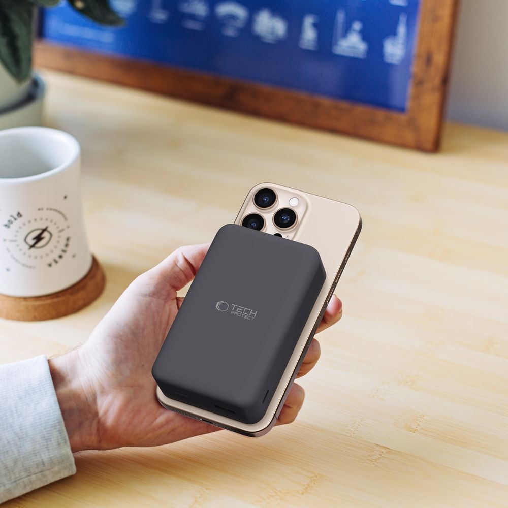 Tech-Protect PB12 LifeMag MagSafe Powerbank 20000 mAh 15W - fekete színben