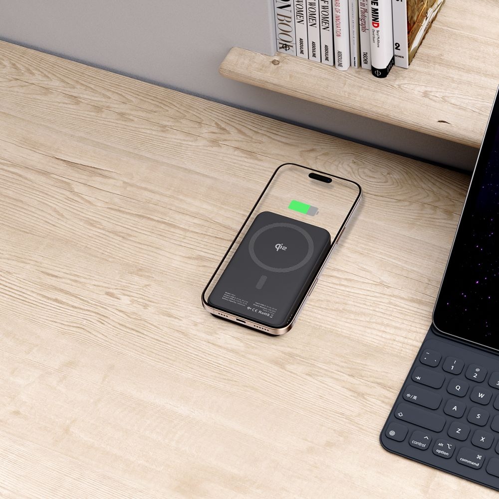 Tech-Protect PB24 LifeMag Qi2 MagSafe Powerbank 10000mAh 15W - fekete színben