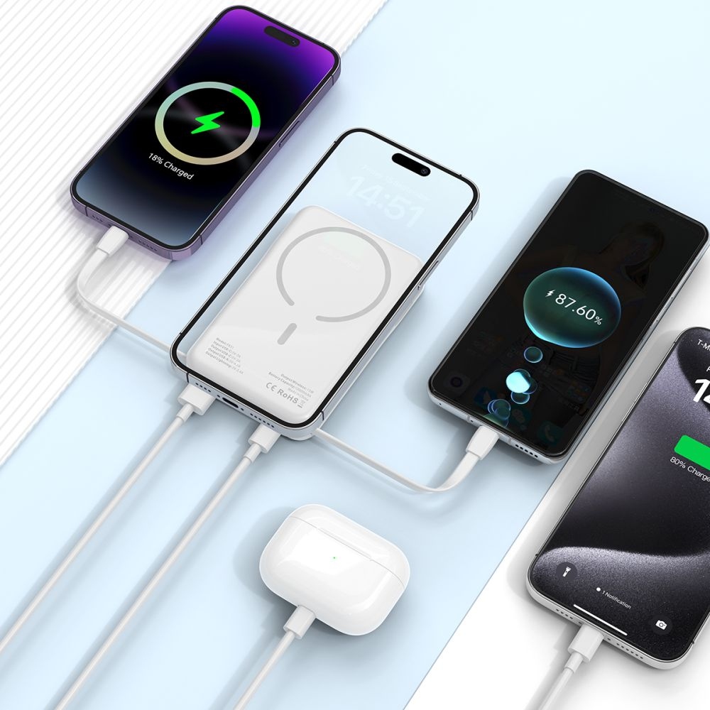 Tech-Protect PB31 LifeMag MagSafe Powerbank 10000 mAh 15W - fehér