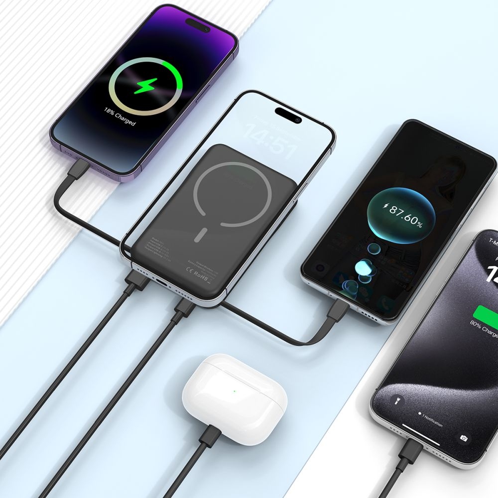 Tech-Protect PB31 LifeMag MagSafe Powerbank 10000 mAh 15W - fekete színben