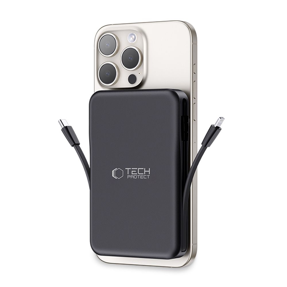 Tech-Protect PB31 LifeMag MagSafe Powerbank 10000 mAh 15W - fekete színben