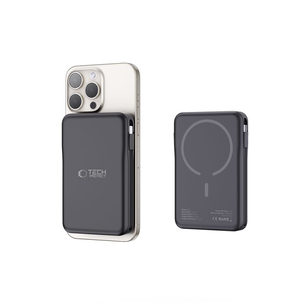 Tech-Protect PB31 LifeMag MagSafe Powerbank 10000 mAh 15W - fekete színben