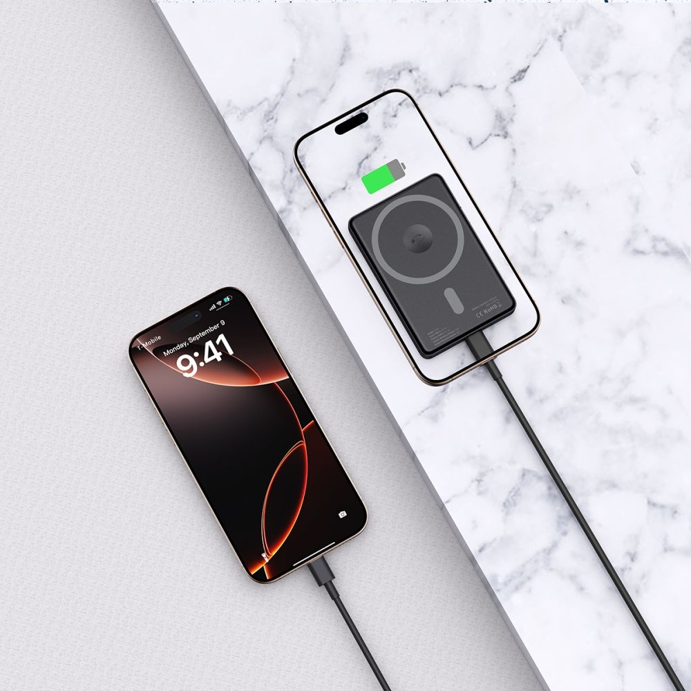 Tech-Protect PB33 LifeMag MagSafe Powerbank 5000 mAh 15W - fekete színben