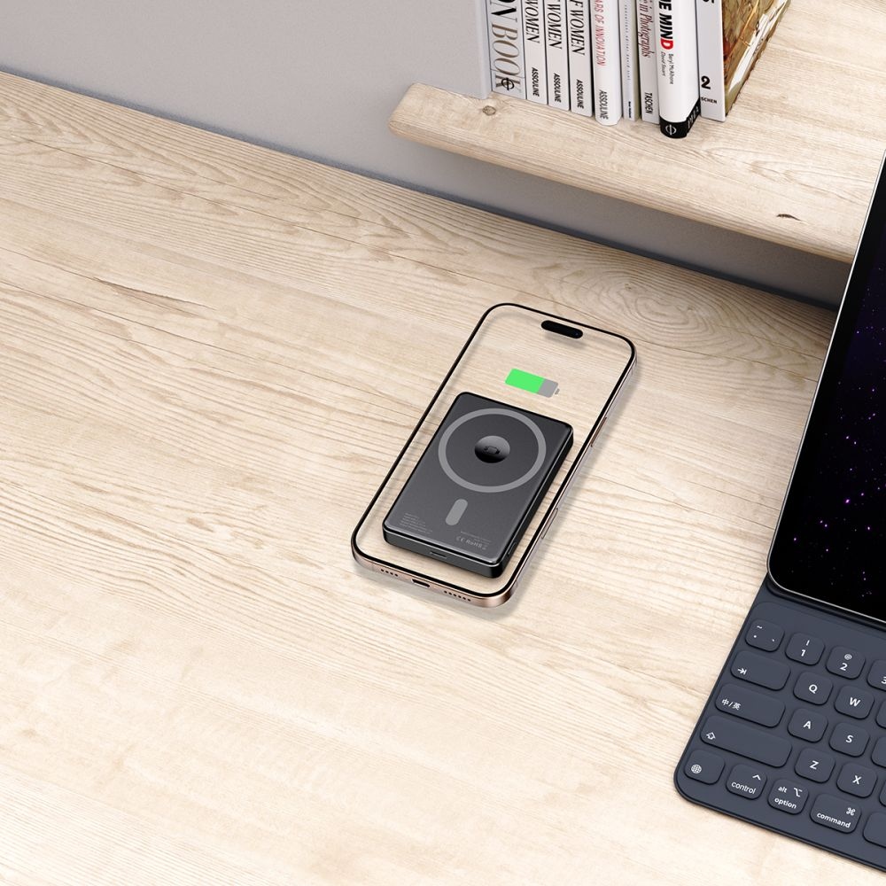 Tech-Protect PB33 LifeMag MagSafe Powerbank 5000 mAh 15W - fekete színben