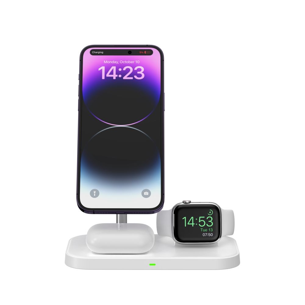 Tech-Protect QI15W-A22 3 az 1-ben töltőállvány MagSafe-vel - fehér
