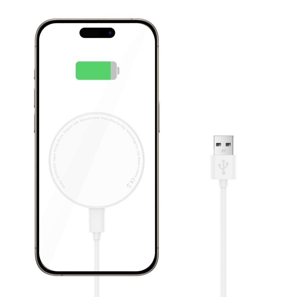 Tech-Protect QI15W-A33 vezeték nélküli MagSafe töltő állvánnyal - fehér színben