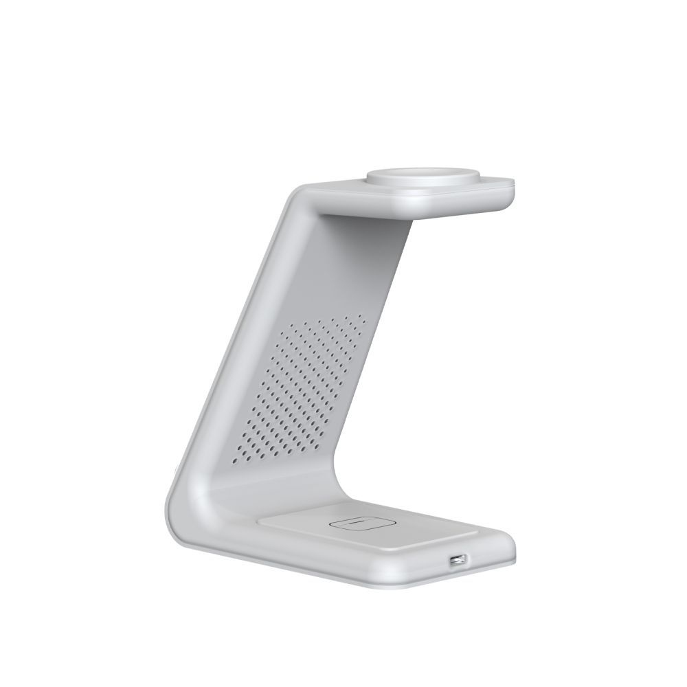 Tech-Protect QI15W-A36 3 az 1-ben töltőállvány Apple iPhone, Watch és AirPods készülékekhez - Fehér színben