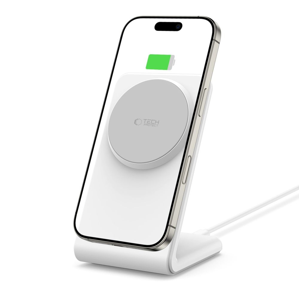 Tech-Protect QI15W-A38 mágneses MagSafe töltőállvány - fehér