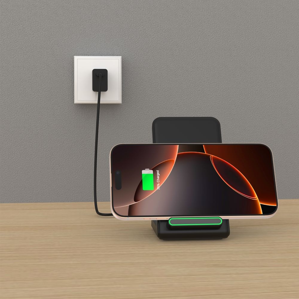 Tech-Protect QI15W-A40 vezeték nélküli töltőállvány - Fekete