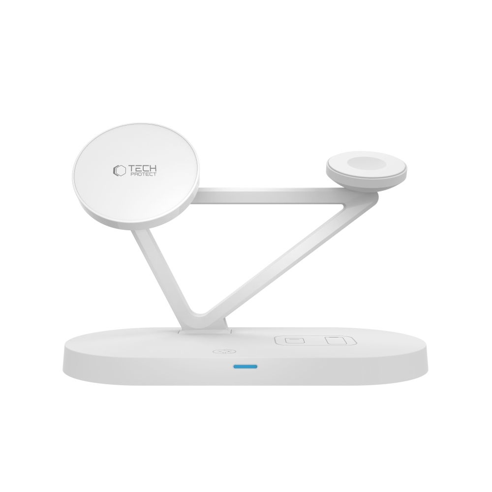 Tech-Protect QI15W-A41 3in1 vezeték nélküli MagSafe töltőállvány - Fehér színben