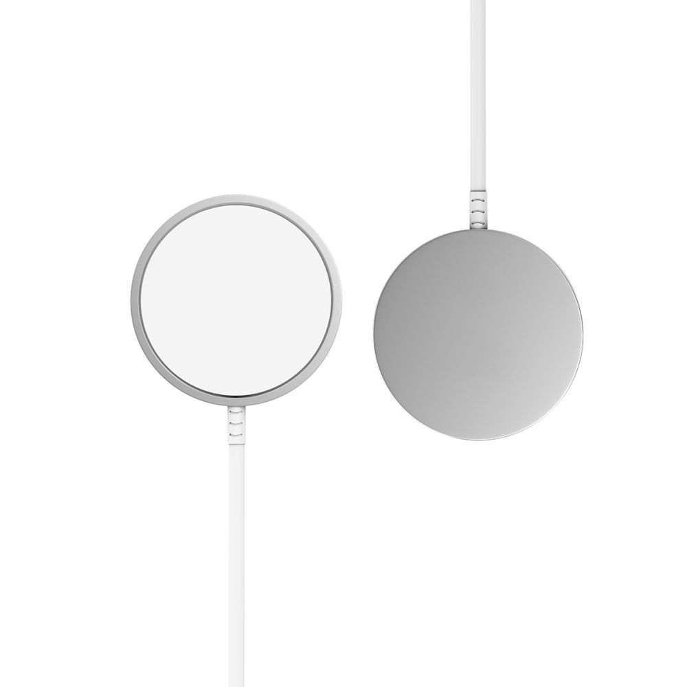 Tech-Protect QI15W-A44 vezeték nélküli MagSafe töltő USB-C és USB-A csatlakozóval - fehér színben