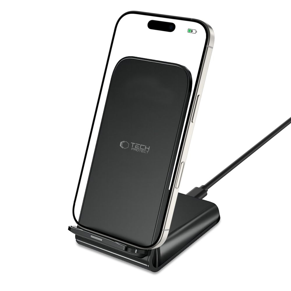 Tech-Protect S2 15W vezeték nélküli töltőállvány - Fekete