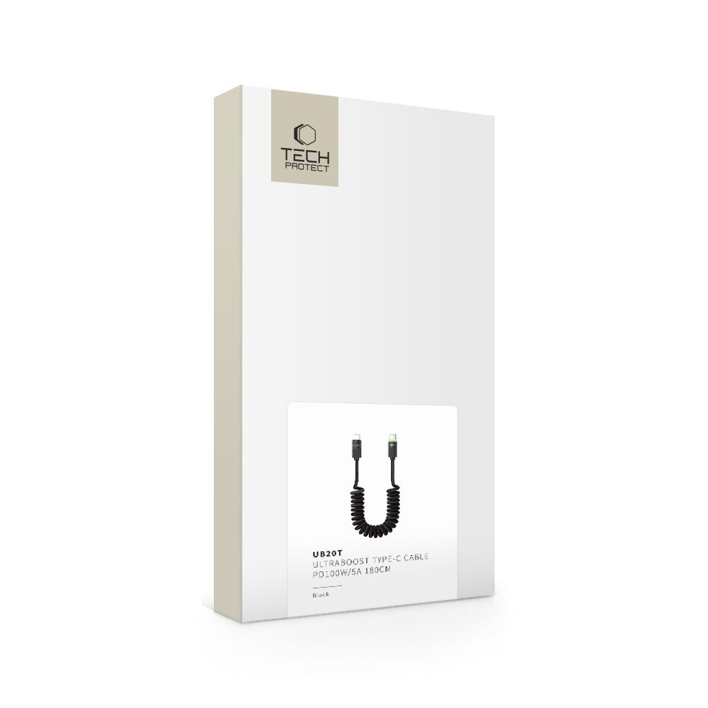 Tech-Protect UB20T Ultraboost kábel USB-C/USB-C PD 100W/5A 1.8m - Fekete