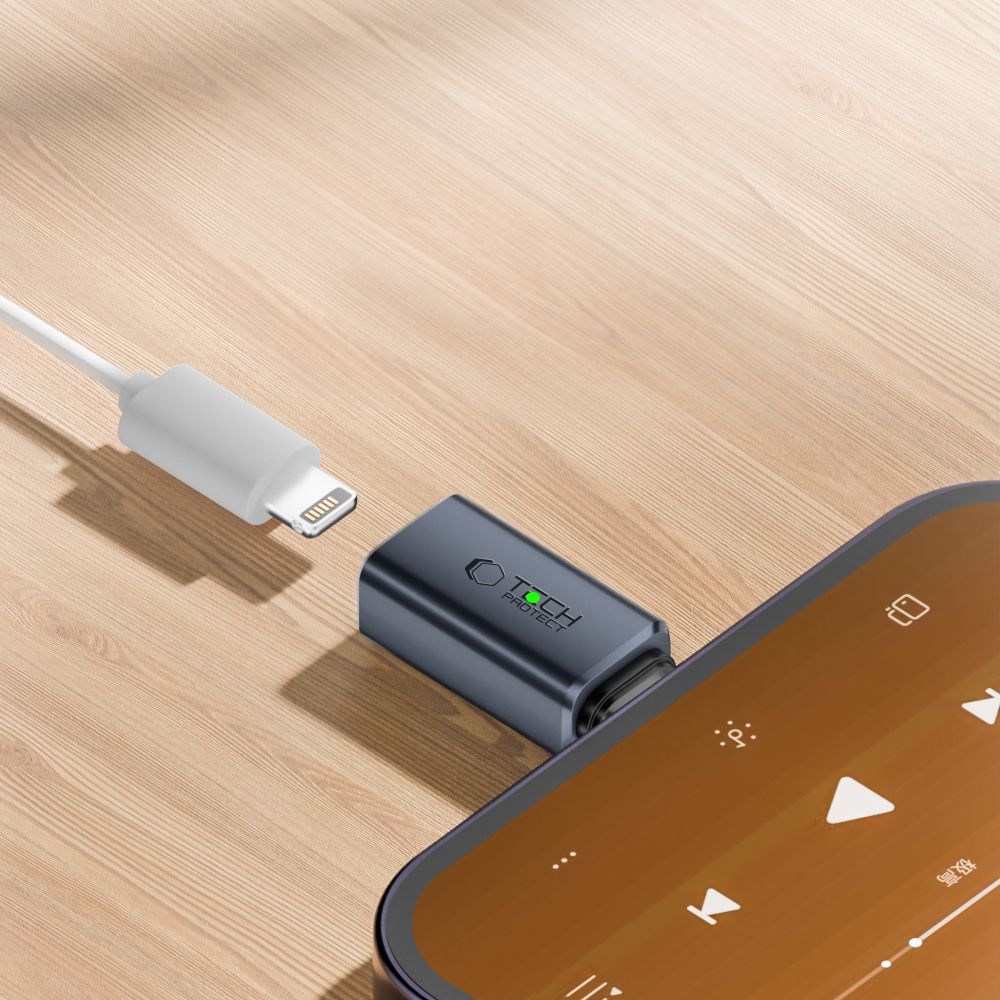 Tech-Protect UltraBoost Audio USB-C / villámhárító - szürke