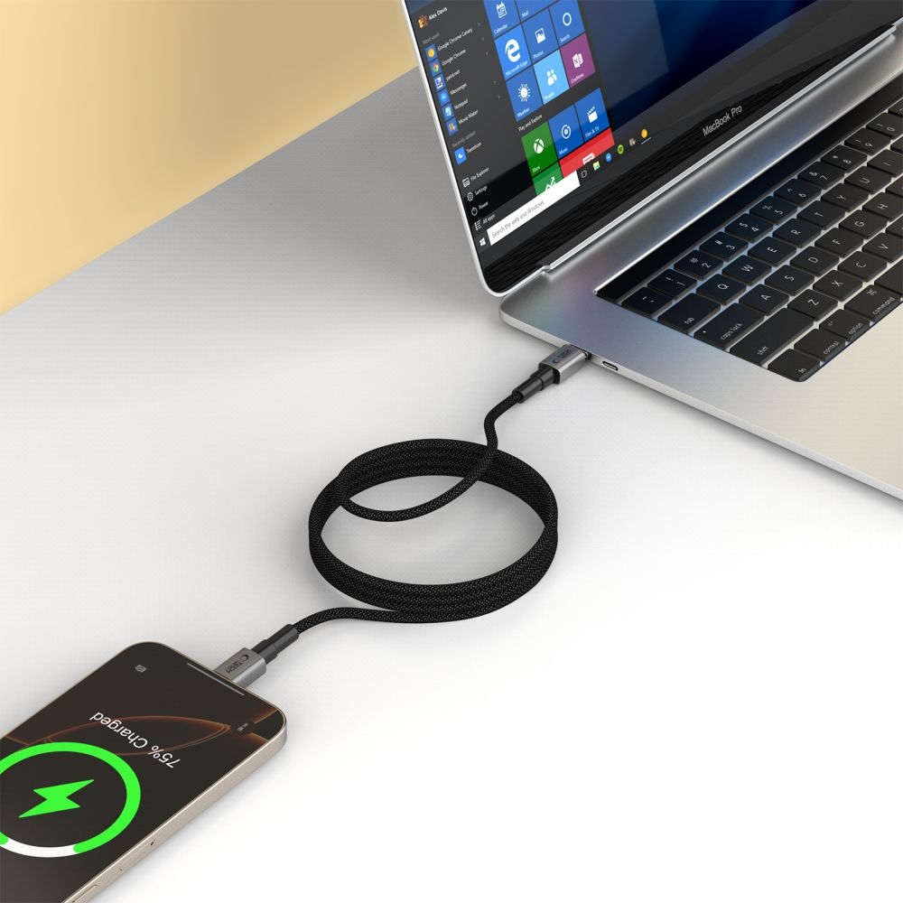 Tech-Protect UltraBoost DNA MagTwist USB-C/USB-C kábel 100W 1m - szürke