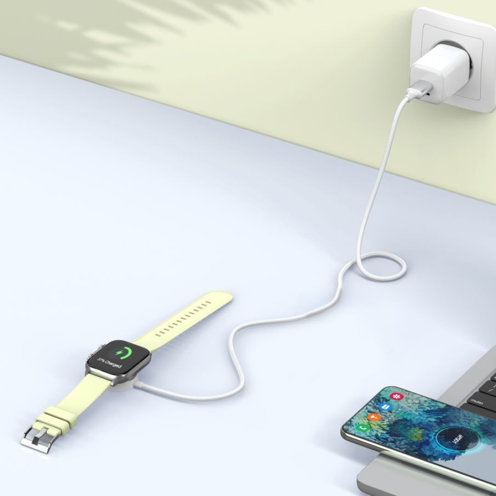 Tech-Protect Ultraboost MC02 USB-C mágneses töltőkábel Apple Watch-hoz 1m - fehér