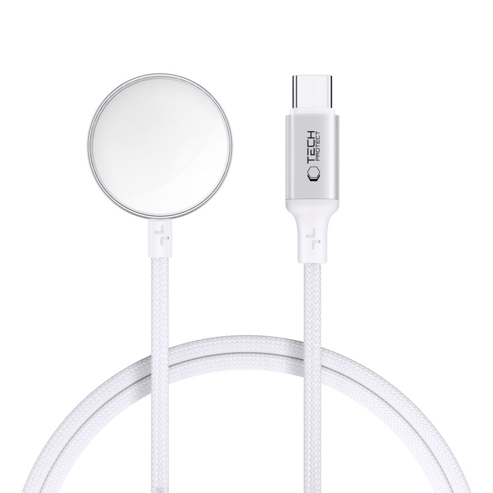 Tech-Protect Ultraboost MC02 USB-C mágneses töltőkábel Apple Watch-hoz 1m - fehér