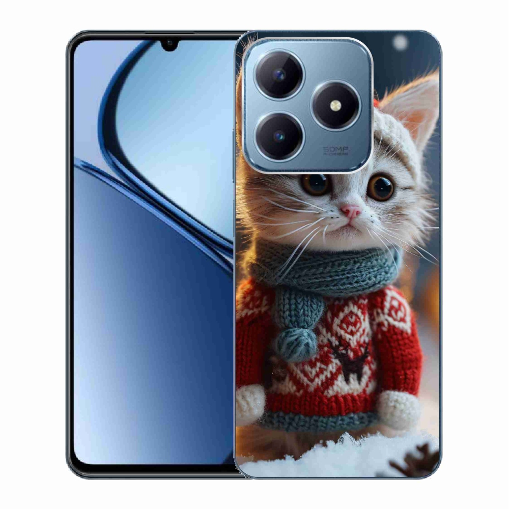 Gél borítás mmCase a Realme C63 készülékhez - cica pulóverben