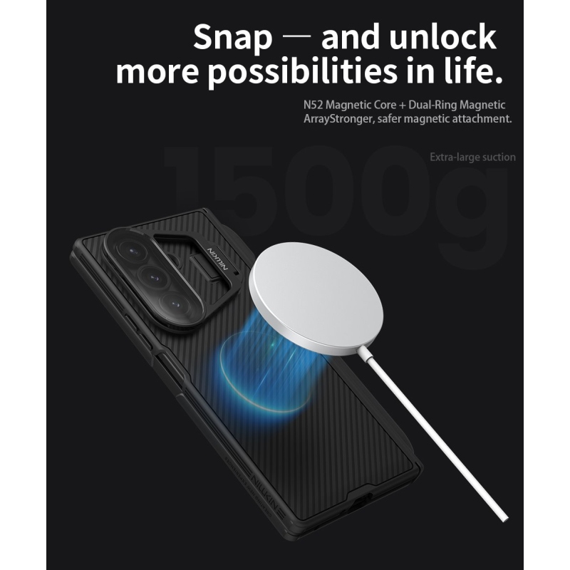 Nillkin CamShield Prop mágneses tollnyílás (átlátszó lencse) hátlap Samsung Galaxy Z Fold 7 fekete