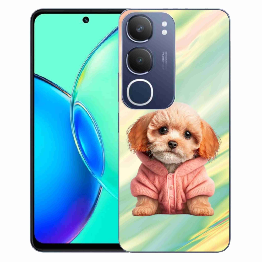 Gél borítás mmCase a Vivo Y19s készülékhez - kiskutya pulóverben