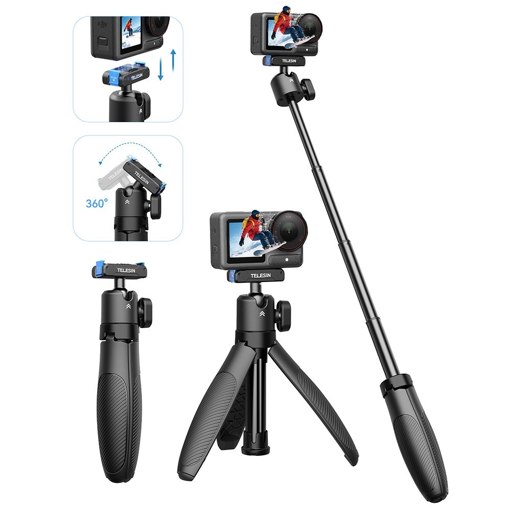 TELESIN teleszkópos szelfibot állvánnyal DJI Osmo 360, Action 5 Pro, 4 és 3 kamerákhoz