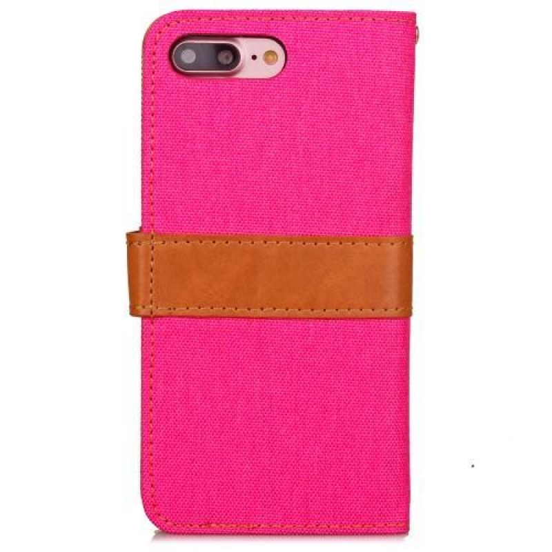 TexaCloth PU bőr/textil tok iPhone 7 Plus és iPhone 8 Plus készülékhez - rózsaszínű