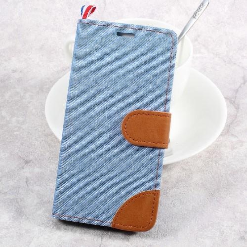 Textil könyv tok Huawei P10-hez - világoskék