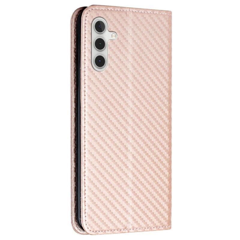 Textúrás könyv tok Samsung Galaxy A14 4G/5G készülékhez - rózsaarany