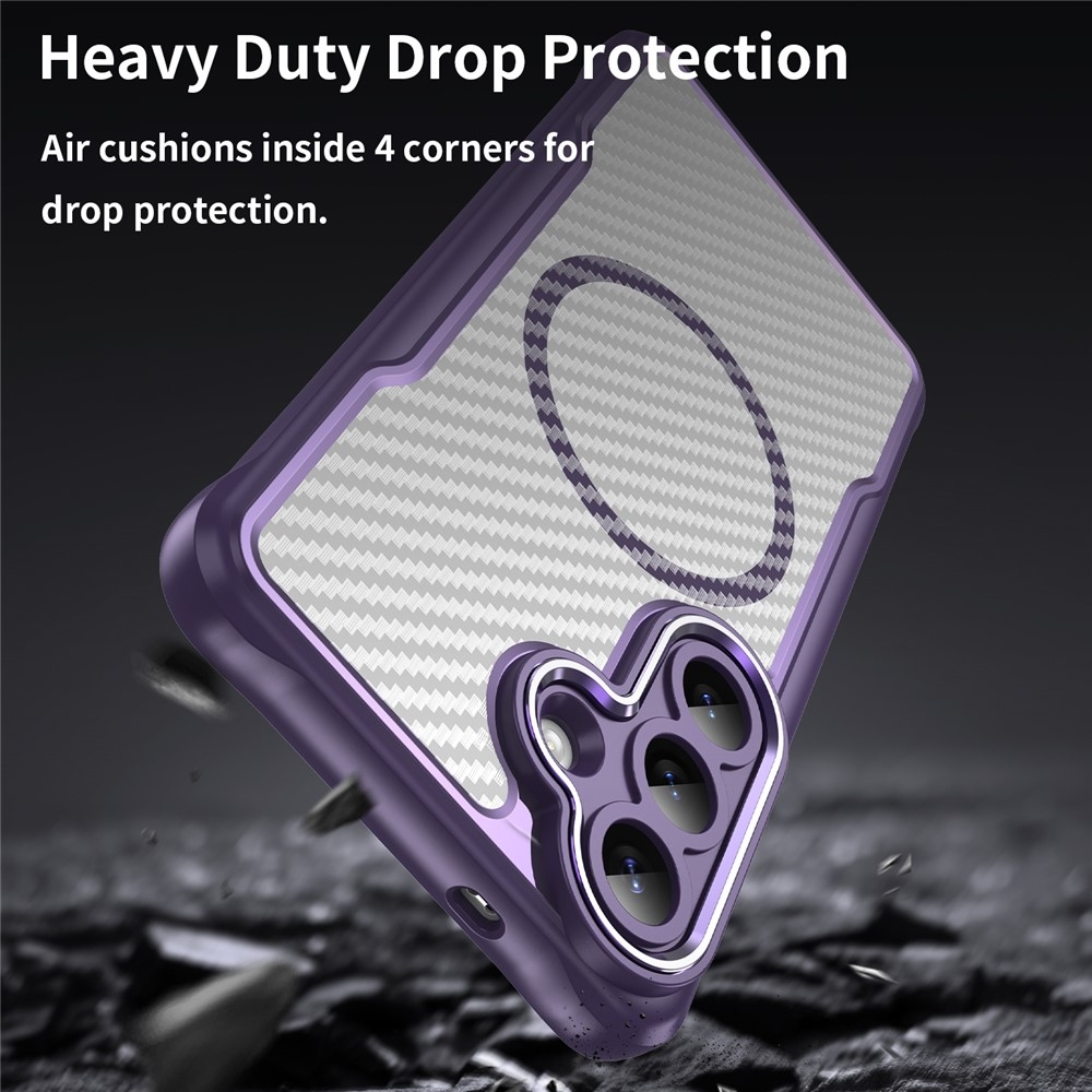 Tartós, textúrált borítás MagSafe támogatással Samsung Galaxy S26+ készülékhez - lila