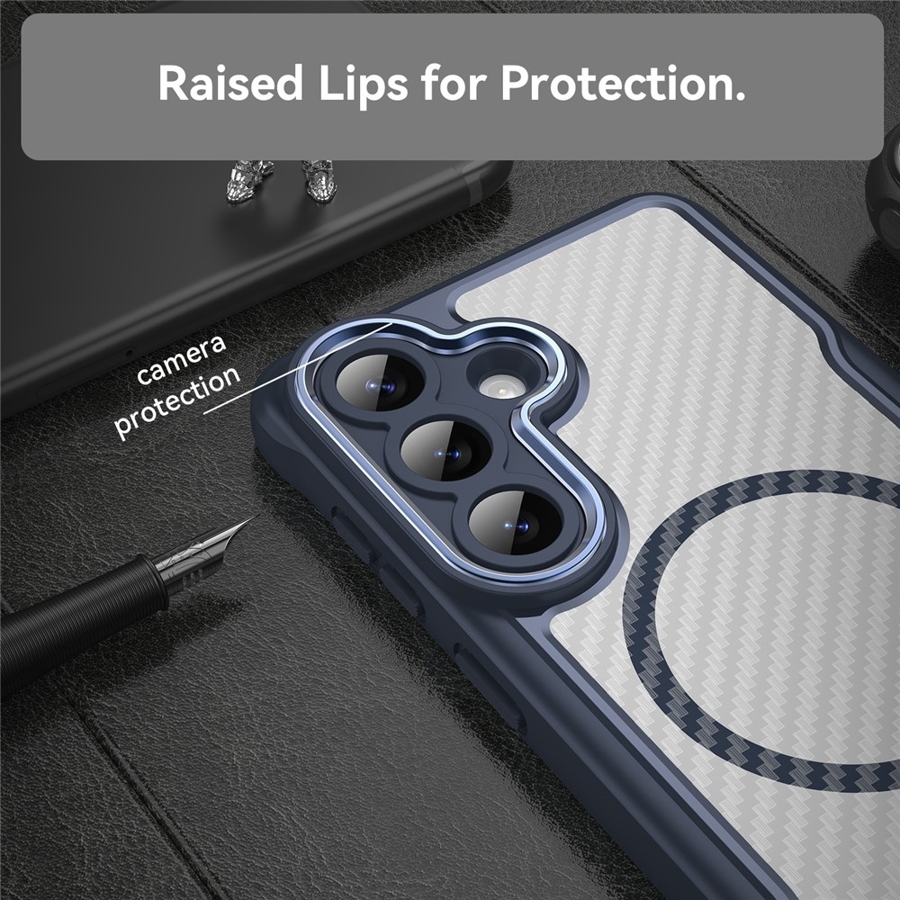 Tartós, textúrás borítás MagSafe támogatással Samsung Galaxy S26+ készülékhez - kék