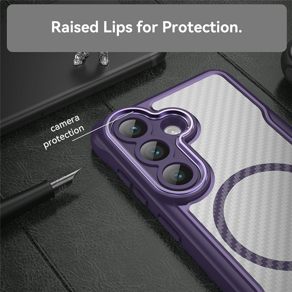 Tartós, textúrált borítás MagSafe támogatással Samsung Galaxy S26/S26 Pro készülékhez - lila