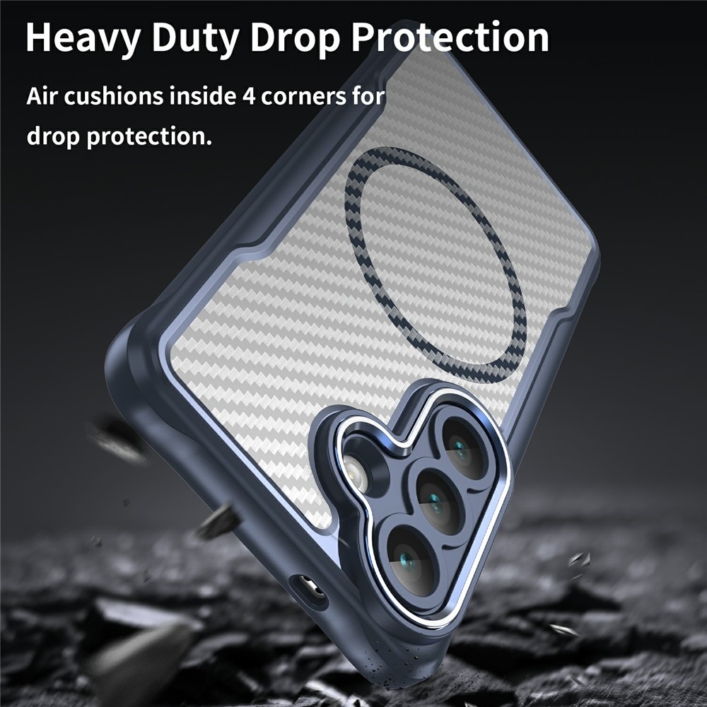 Tartós, textúrált borítás MagSafe támogatással Samsung Galaxy S26/S26 Pro készülékhez - kék