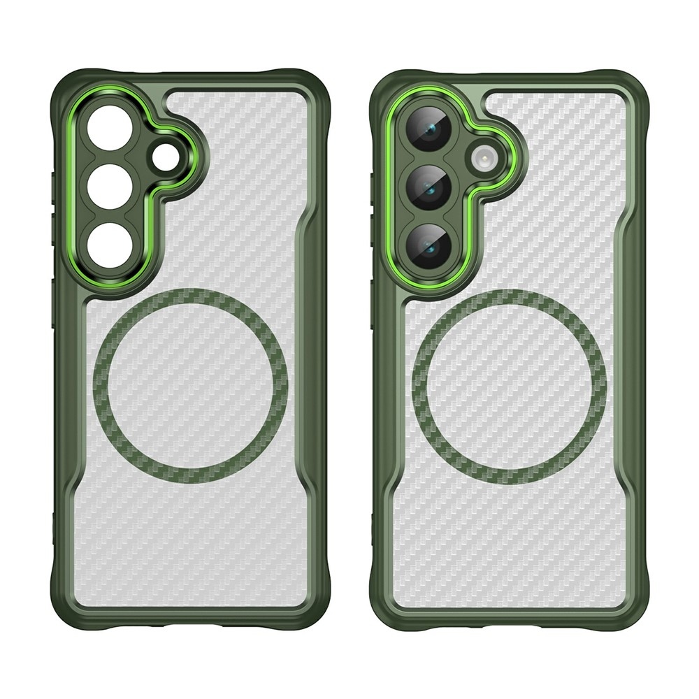 Tartós, textúrált borítás MagSafe támogatással Samsung Galaxy S26/S26 Pro készülékhez - zöld színű