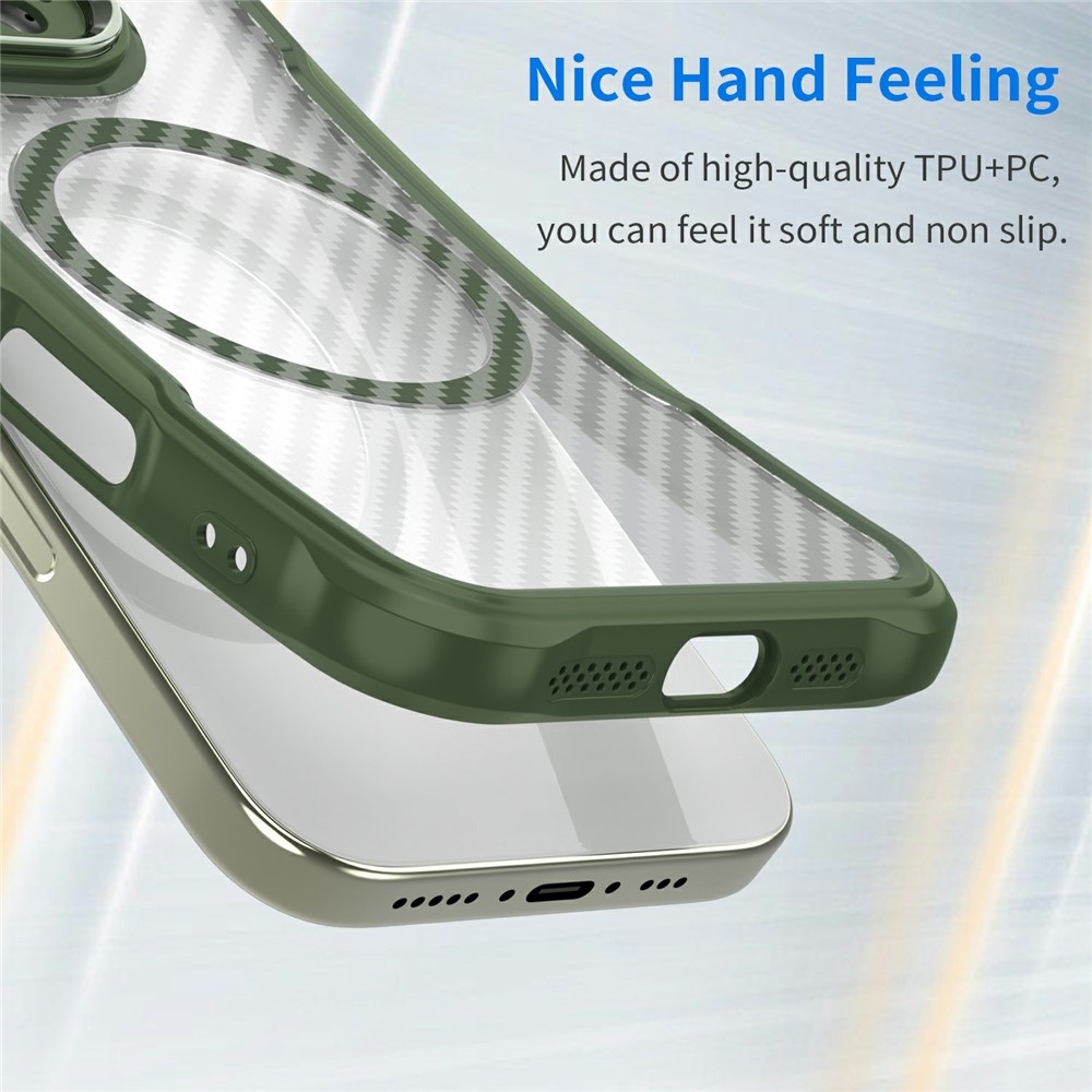 Tartós, textúrált borítás MagSafe támogatással Samsung Galaxy S26/S26 Pro készülékhez - zöld színű