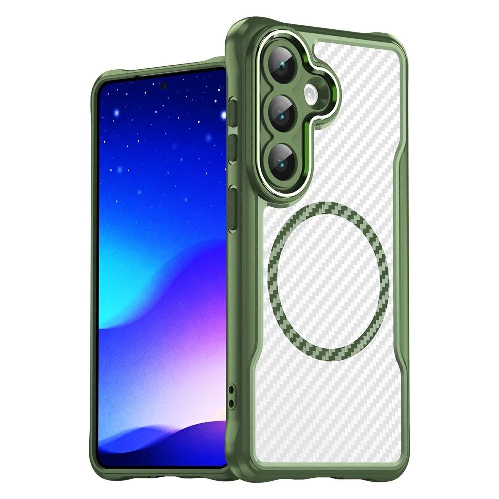 Tartós, textúrált borítás MagSafe támogatással Samsung Galaxy S26/S26 Pro készülékhez - zöld színű