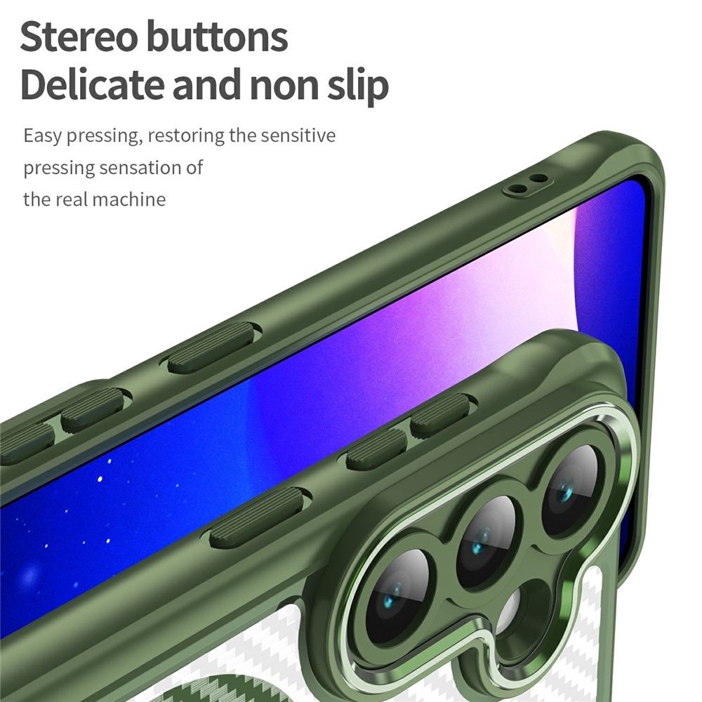 Tartós, textúrált borítás MagSafe támogatással Samsung Galaxy S26/S26 Pro készülékhez - zöld színű