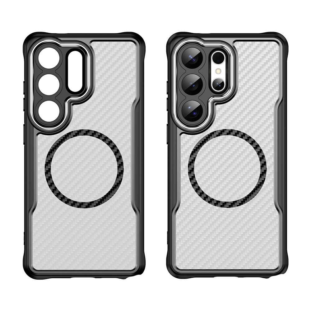 Tartós, textúrált borítás MagSafe támogatással Samsung Galaxy S26 Ultra készülékhez - fekete